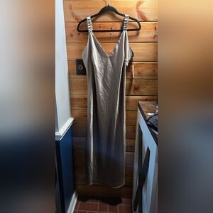 Elegant Beige Large Maxi Slip Dress shoulder To Hem 48inches.
